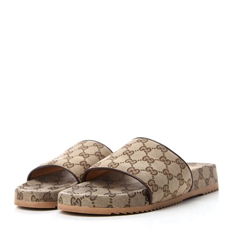 gucci canvas slides men's|size 14 gucci slides.